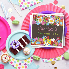 Serviette En Papier Fleurs de printemps Whimsical Jardin Fête d'annive