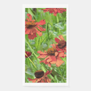 SERVIETTE EN PAPIER FLEURS DE RUDBECKIA ROUGES