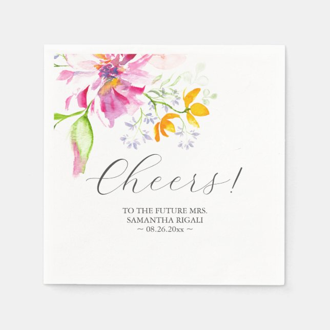 Serviette En Papier Fleurs de serviettes Mariages personnalisées (Devant)