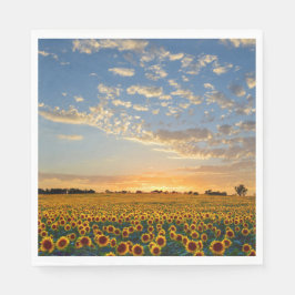 Serviette En Papier Fleurs de soleil au coucher du soleil