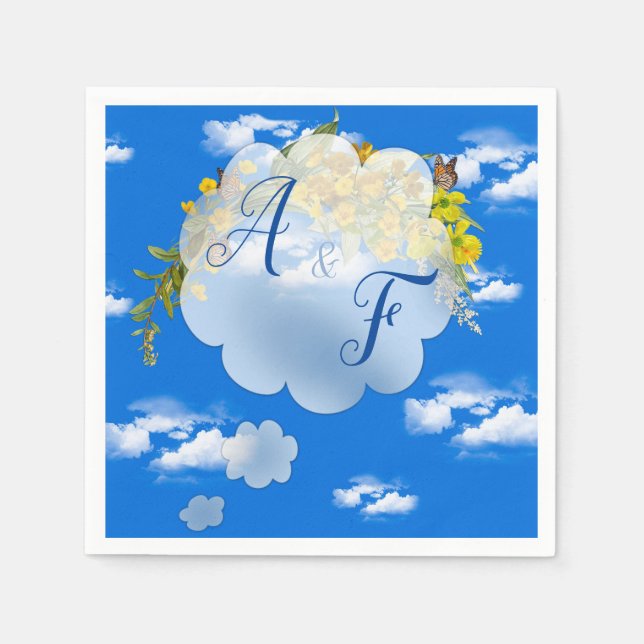 Serviette En Papier Fleurs de tasse à beurre de printemps (Devant)