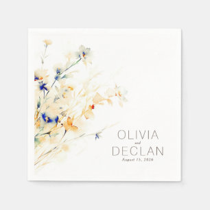 Serviette En Papier Fleurs de Terre Automne Événement Élégant