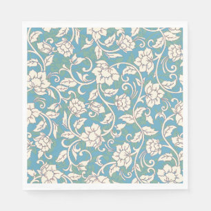 Serviette En Papier Fleurs de torrents jaunes et bleues