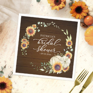 Serviette En Papier Fleurs de tournesol citrouille Fête de mariage aut