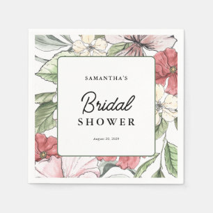 Serviette En Papier Fleurs d'été ou d'automne pour une Baby Shower