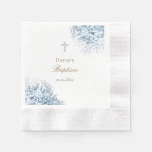 Serviette En Papier fleurs d'haleine bleu pastel Baptême