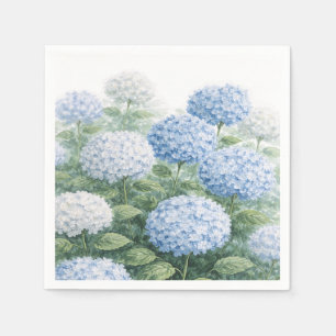 Serviette En Papier Fleurs d'Hortensia Bleu Mariage Baby Shower