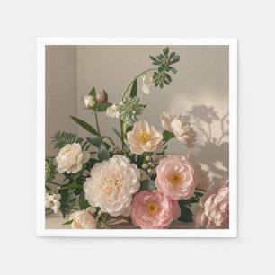 Serviette En Papier Fleurs d'inspiration vintage colorées