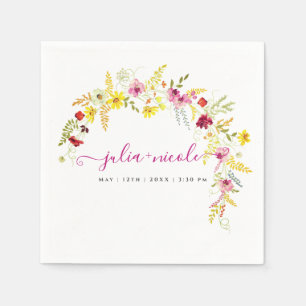 Serviette En Papier Fleurs d'orchidées violettes roses Mariage de cour