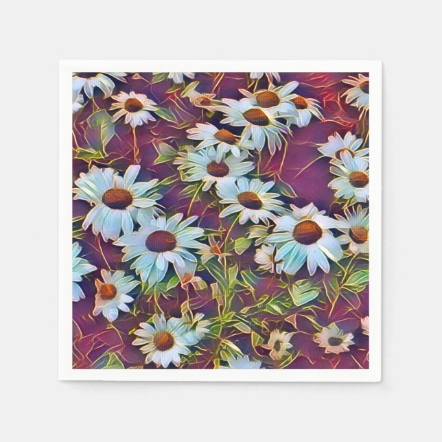 SERVIETTE EN PAPIER FLEURS DU JOUR (Devant)
