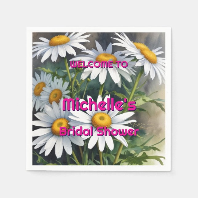 Serviette En Papier Fleurs en aquarelle Réception de mariage mignonne  (Devant)