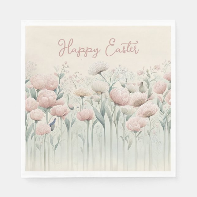 Serviette En Papier Fleurs en fleurs (Devant)