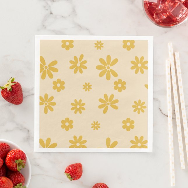 Serviette En Papier Fleurs et pétales 11 (En situation)