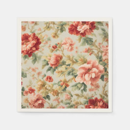 Serviette En Papier Fleurs Exquises Extraordinaires, Feuilles. Peintur