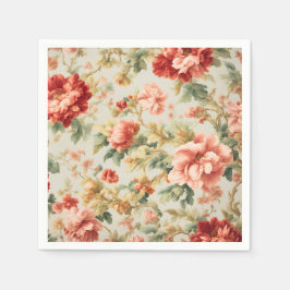 Serviette En Papier Fleurs Exquises Extraordinaires, Feuilles. Peintur