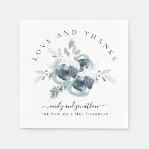 Serviette En Papier Fleurs festives modernes Merci Noms Mariage