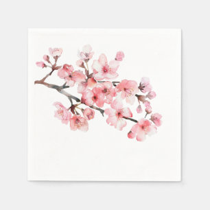 Serviette En Papier Fleurs florales de cerisier rose blanc