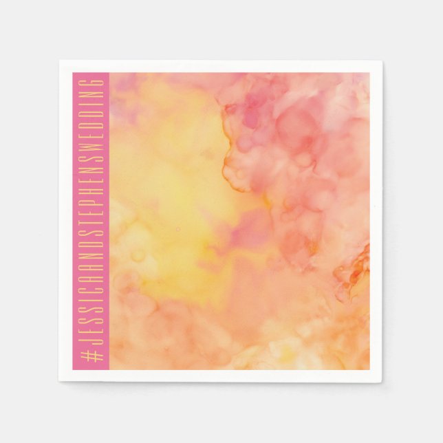 Serviette En Papier Fleurs florales mariages de Napkin standard (Devant)