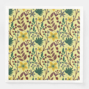 Serviette En Papier Fleurs florales sans coutures motifs, feuilles, br