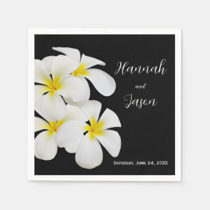 Serviette En Papier Fleurs Frangipani Blanches, Tropical, Mariage Flor