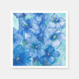 Serviette En Papier Fleurs Gentiennes Bleues