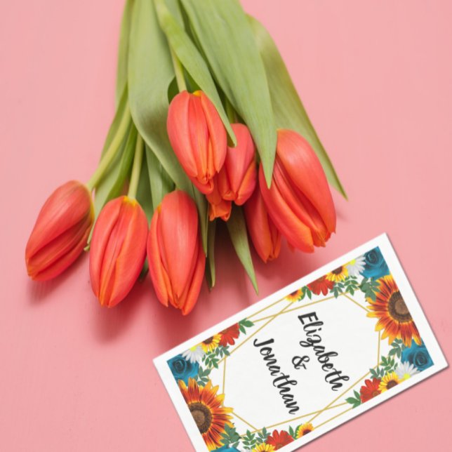 Serviette En Papier Fleurs géométriques d'été de jardin arrière (Créateur téléchargé)