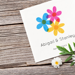 Serviette En Papier Fleurs hippies brillantes et audacieuses Mariage d