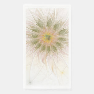 Serviette En Papier Fleurs imaginaires fractales douces et tendres