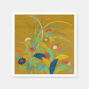 Serviette En Papier Fleurs Japonaises Vintage G.A. Audsley