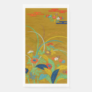 Serviette En Papier Fleurs Japonaises Vintage G.A. Audsley