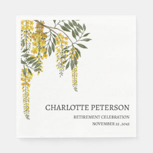 Serviette En Papier Fleurs jaunes Parti de retraite