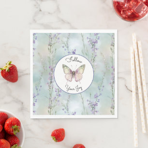 Serviette En Papier Fleurs Lavande Jolies Romantiques