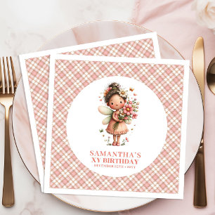 Serviette En Papier Fleurs Magiques de Fée Rose pour un 2ème Anniversa