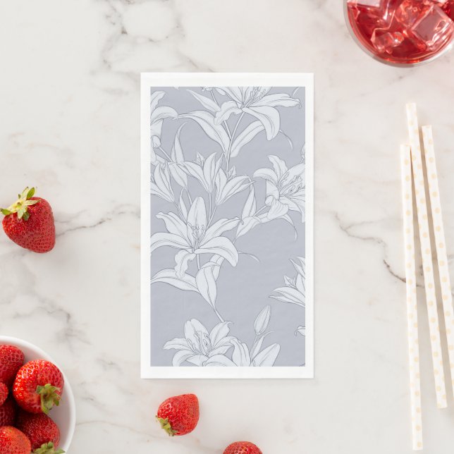 Serviette En Papier Fleurs Motif 12 (En situation)