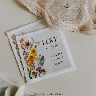 Serviette En Papier Fleurs Pressées Mariage Bohème Fleur Sauvage