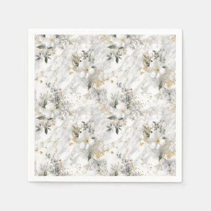 Serviette En Papier Fleurs printanières modernes sur douche de mariée 