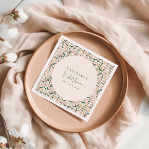 Serviette En Papier Fleurs Rétro de Marguerites Vertes Mariage Cérémon