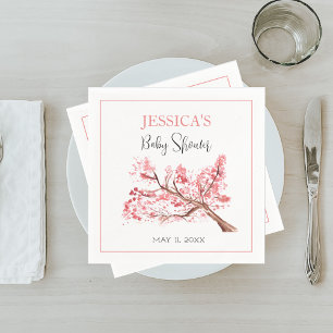 Serviette En Papier Fleurs roses cerise Fleur rose Fille Baby shower