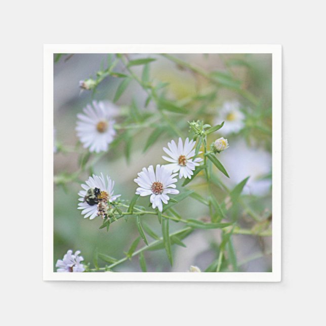 Serviette En Papier Fleurs sauvages blancs (Devant)