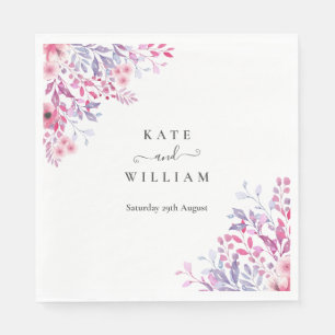 Serviette En Papier Fleurs sauvages de campagne violettes élégantes aq