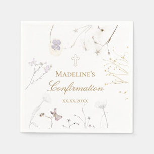 Serviette En Papier Fleurs sauvages de confirmation
