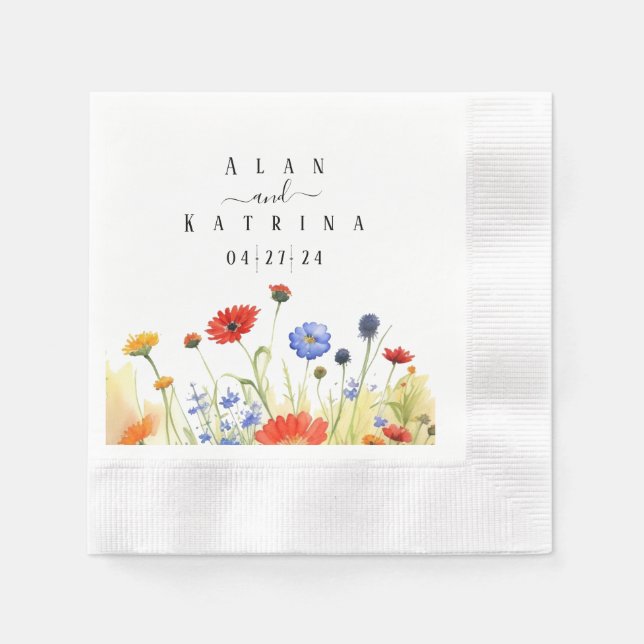 Serviette En Papier Fleurs sauvages de Spring Meadow (Devant)
