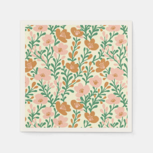Serviette En Papier Fleurs Sauvages Fleurs Roses Bébé Shower Personnal