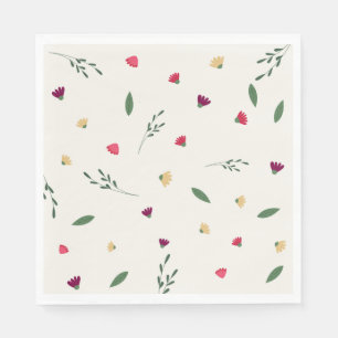 Serviette En Papier Fleurs sauvages floraux modernes et tendance