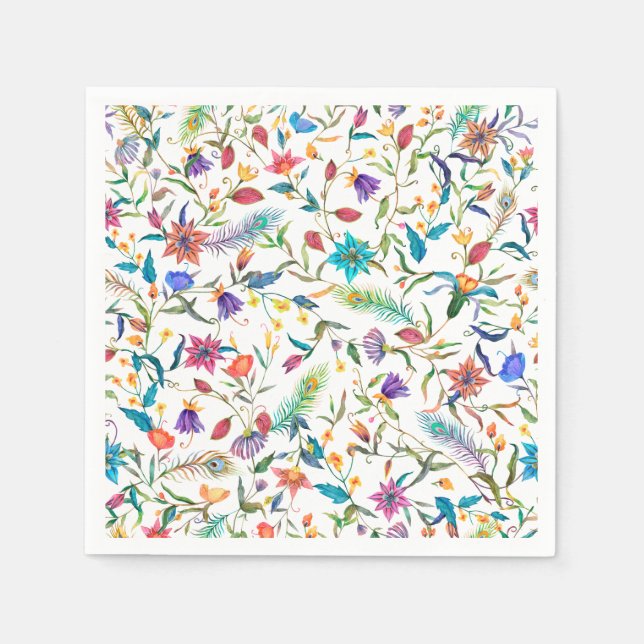 Serviette En Papier Fleurs sauvages Motif (Devant)
