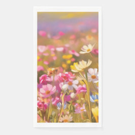 Serviette En Papier Fleurs sauvages roses Lavande jaune 2025