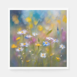 Serviette En Papier Fleurs sauvages Whimsical Dans Le Vent