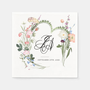 Serviette En Papier Fleurs vertes sauvages Napkins wedding shower
