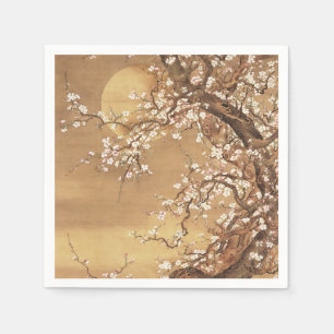 Serviette En Papier Fleurs vintages de prunes japonaises au clair de l