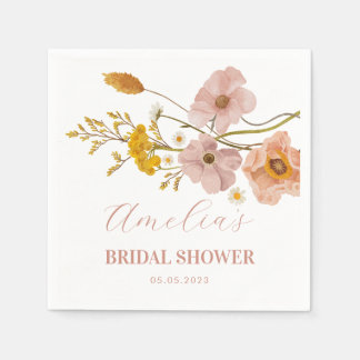Serviette En Papier Fleurs Whimsical, Fleurs Bohémiennes Roses serviet